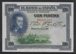 L2597 Spain 100 Pesetas 1925 Banknote Note - P 69c (1) P69c (1) (vf, )