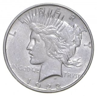 Choice Au/unc 1922 - D Peace Silver Dollar - 90 Silver 552