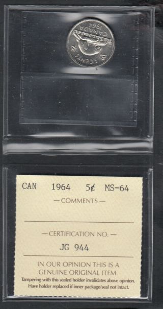 1964 Canada Nickel 5 Cents