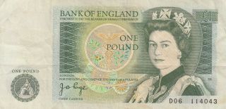 Bank Of England Uk Great Britain Qe2 1 Pound (1978) Page B - 183 P - 377 Vf