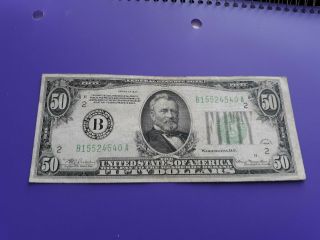 $50 Bill (fifty Dollar) - Lightly Circulated Frn 1934,  York,  Bill