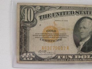 1928 $10 Gold Certificate Fr 2400 5 Day 2