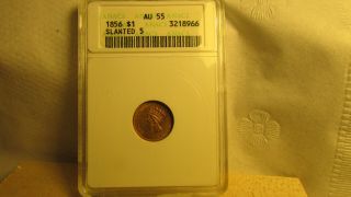 1856 Us Indian Princess $1 Gold Coin Slanted 5 Anacs Au - 55