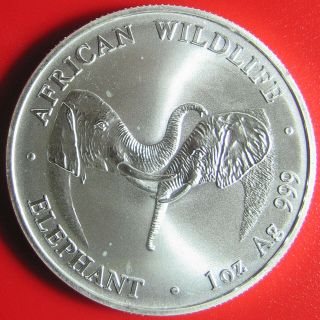 2002 Zambia 5000 Kwacha 1oz Silver Matte African Elephant Wildlife Rare 40mm