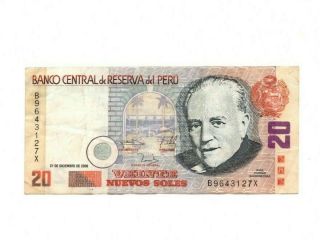 Bank Of Peru 20 Soles 2006 Vf
