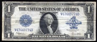Fr.  237 1923 $1 One Dollar “horseblanket” Silver Certificate Very Fine,
