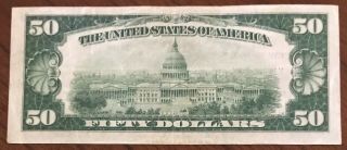 1929 $50 NATIONAL BANK NOTE THE FEDERAL RESERVE BANK of KANSAS CITY MISSOURI 2