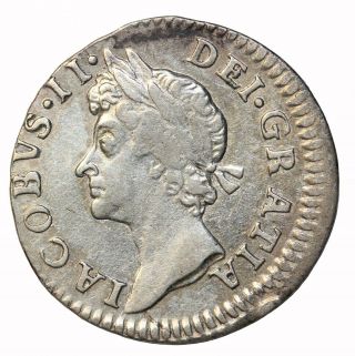England King James Ii 1685 - 1688 1686 Silver Fourpence Groat S.  3414