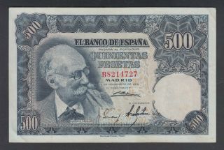 Spain 500 Pesetas 15 - 11 - 1951 Vf P.  142,  Banknote,  Circulated
