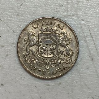 Latvia 2 Lati Silver Coin 1925