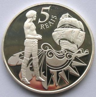 Brazil 2000 500 Years Of Discovery 5 Reais Silver Coin,  Proof