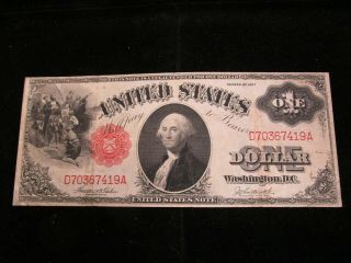 1917 Large Size United States Note $1 Red Seal Fine