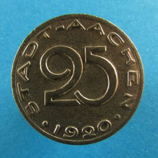 Coin GERMANY Aachen Notgeld 25 Pfennig 1920 (E216) 2