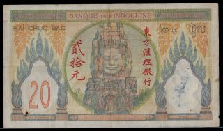French Indochina 20 Piastres 1928 - 31 P - 50 VF 2