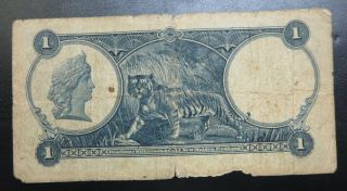 British Straits Settlements $1 one dollar banknote,  1935 King George V KGV note 2