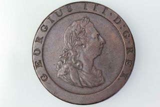 Great Britain George Iii Cartwheel Penny Coin 1797 S.  3777 Very Fine