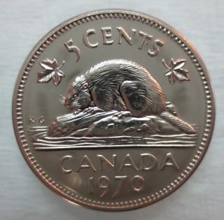 1970 Canada 5 Cents Proof - Like Nickel Coin