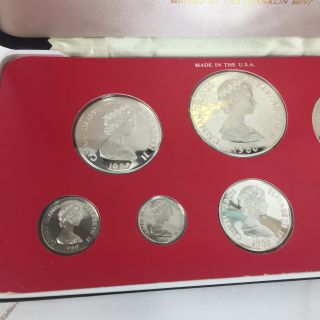 CAYMAN ISLANDS 1980 PROOF SET 8 COINS BOX & 3