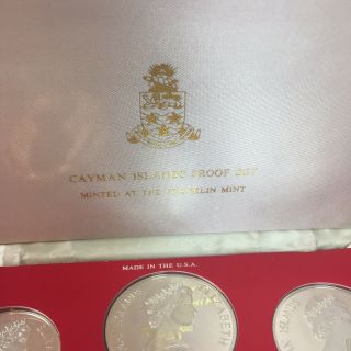 CAYMAN ISLANDS 1980 PROOF SET 8 COINS BOX & 5