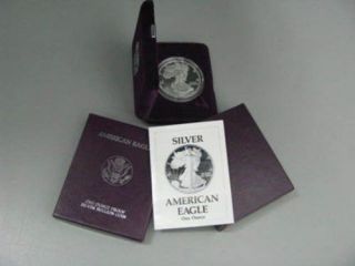 1989 S Silver Proof American Eagle Dollar Us $1 Ase Coin