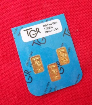 Gold 1 Gram 24k Pure Bullion Tgr Bars 999.  9 The Ideal Prepper Combo Pack A Must