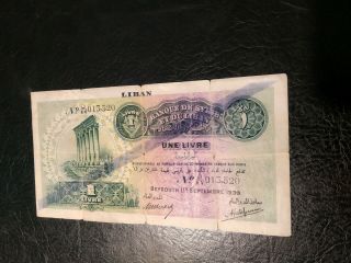 Lebanon Banknote 1 Livre 1939