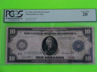 FR.  918 $10 1914 Federal Reserve Note Cleveland Very fine 20 3
