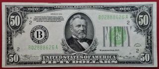 1934 Series $50 Fifty Dollar Federal Reserve Note Julian | Morganthau York