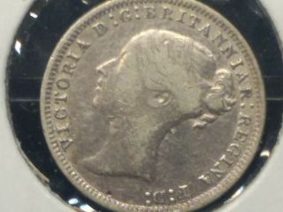 1874 Great Britain 3 Pence Silver Coin