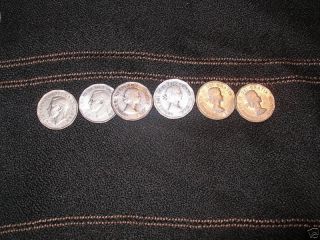 Canada 5 Cent Nickel Set Of 6 Rare Coins 1951 S To 1956.