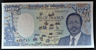 Crisp Unc Banknote Cameroon 1000 Francs (p26c)