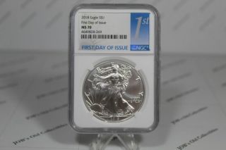 2018 American Silver Eagle $1 Ngc Ms70 First Day Of Issue