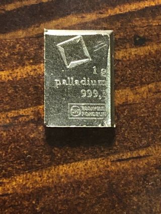 Palladium Metal 1 Gram Valcambi Bar Combibar 99.  95 Pure Bullion