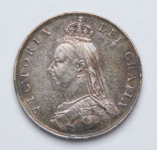 1887 Double Florin Silver Coin Great Britain Victoria Uk Km 763 Roman 1 Jubilee