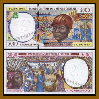 Central African States,  Chad 5000 (5,  000) Francs,  1999 P - 604pe Unc