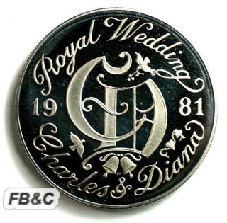 1981 Sterling Silver Royal Wedding Medal - Charles & Diana - 28.  6g