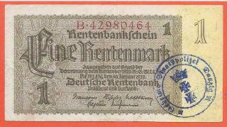 Germany - Wehrmacht - 1 Reichsmark - 1937 - With Nazi Stamp Gestapo Danzig