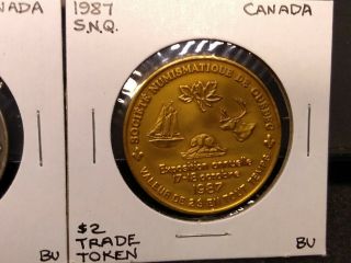 1987 Canada Quebec Numismatic society $2 Token set,  3 X Token (s) 4
