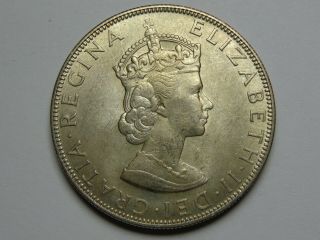 1964 Bermuda Elizabeth Ii Silver Crown Au,