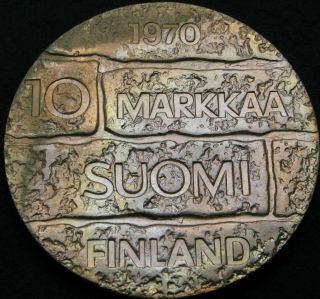Finland 10 Markkaa 1970 - Silver - President Paasikivi - Aunc - 1437 ¤
