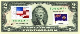 $2 Dollars 2013 Stamp Cancel Flag Of Un From Montserrat Value $347.  50