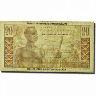 [ 564585] Saint Pierre and Miquelon,  20 Francs,  Undated (1950 - 1960),  F (12 - 15) 2