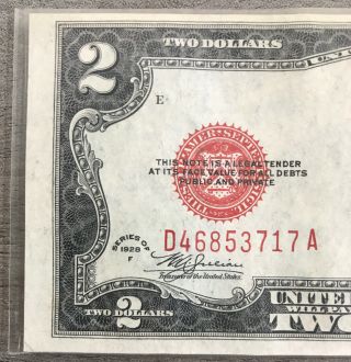 Series 1928 F $2 Two Dollar Legal Tender Note FR - 1507 BA18 2