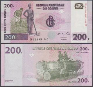 Congo (democratic Republic) 200 Francs,  2000,  P - 95,  Unc World Currency