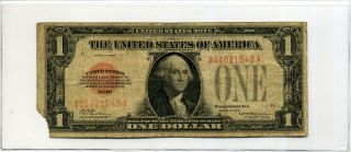 United States Note $1 One Dollar 1928 Red Seal In Circ Sn A01021648a