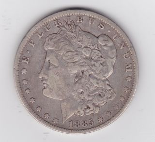 Early 1885 - O Morgan 90 Silver Dollar Collector Circulated Very Fine,  Coin