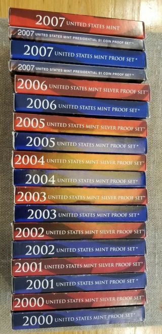 2000 - 2007 United States Silver Proof Set And Proof Set