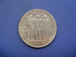 1933 Czechoslovakia - 20 Korun - Silver Coin - 49540