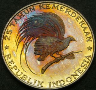 Indonesia 200 Rupiah 1970 Proof - Silver - Great Bird Of Paradise - 356 ¤