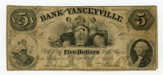 1857 $5 The Bank Of Yanceyville,  North Carolina Note
